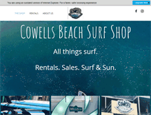Tablet Screenshot of cowellssurfshop.com